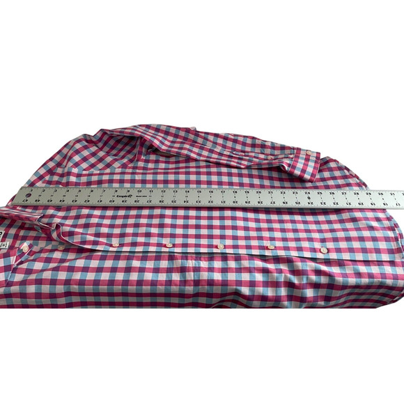 Express Extra Slim Fit Gingham Check Button Up Shirt M Pink Blue White - Picture 5 of 9